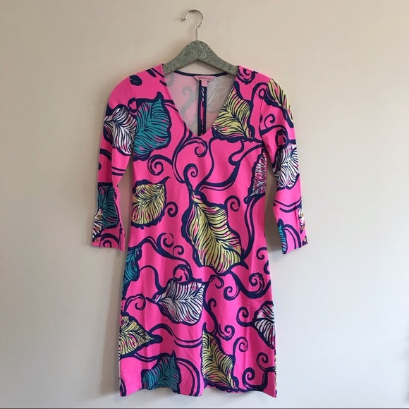Lilly Pulitzer | Clarke Leaves in The Breeze Dress Pink - Picture 1 of 6